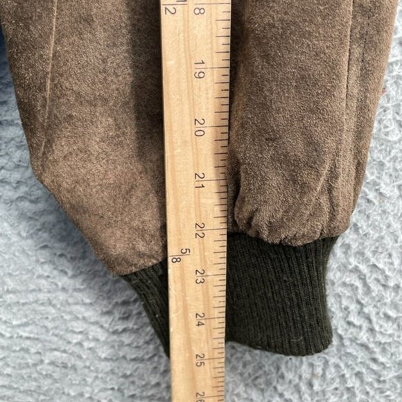 Wear Me Out Suede Bomber Jacket Men Large Brown Grandpa Academia Moto Streetwear - Picture 8 of 12